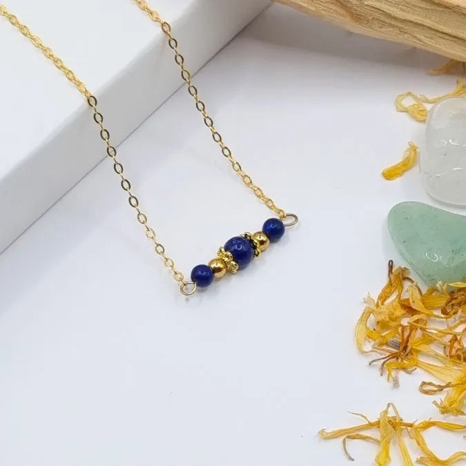 Collier Lapis Lazuli design doré or 18k