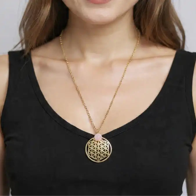 Collier fleur de vie collier long 55cm