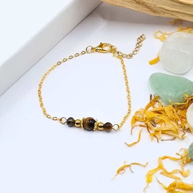 Bracelet Oeil de Tigre design doré or 18k