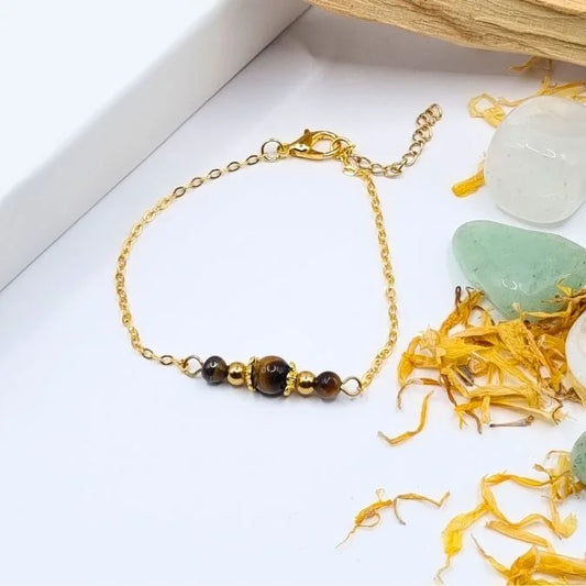 Bracelet Oeil de Tigre design doré or 18k