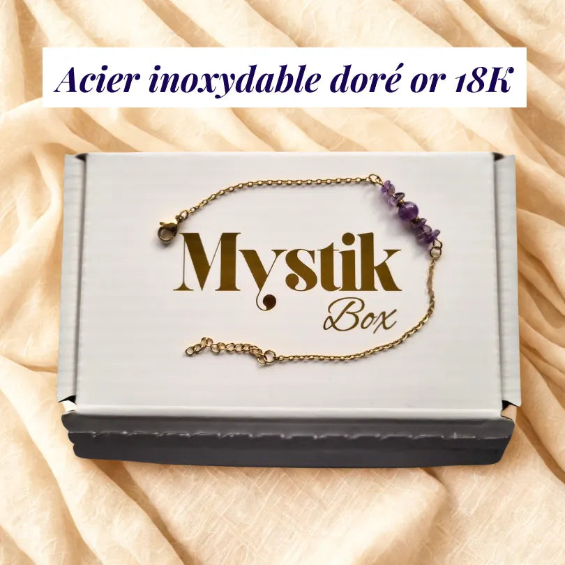 Bracelet Amethyste Mythra - Acier inoxydable