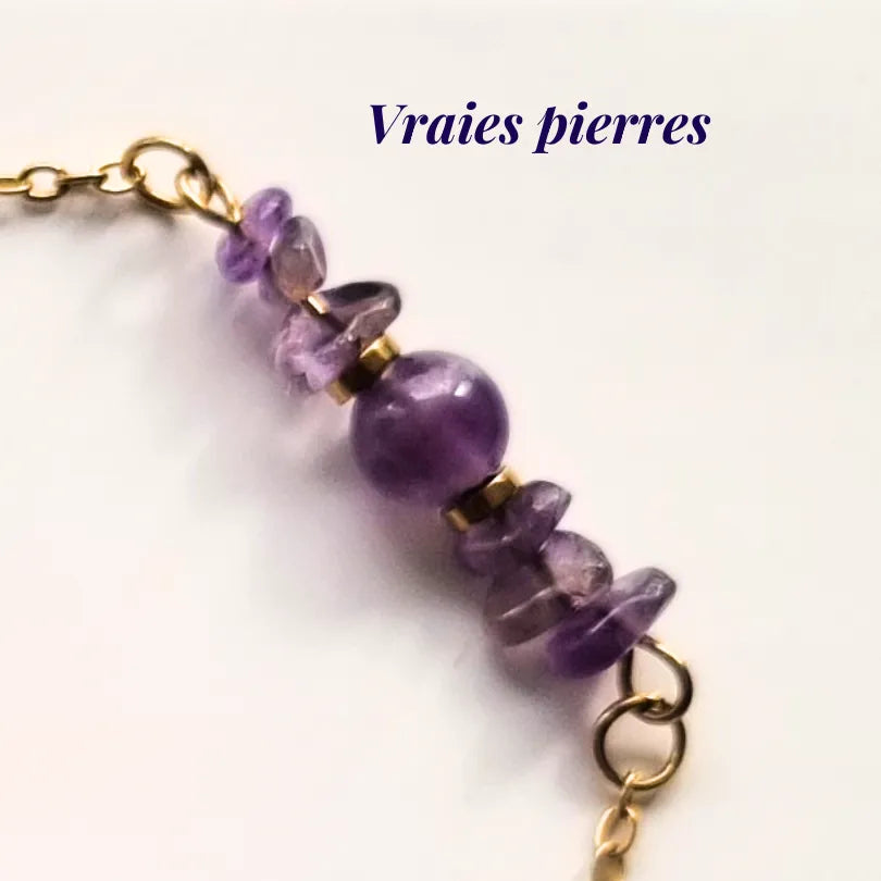 Bracelet Amethyste Mythra vraies pierres