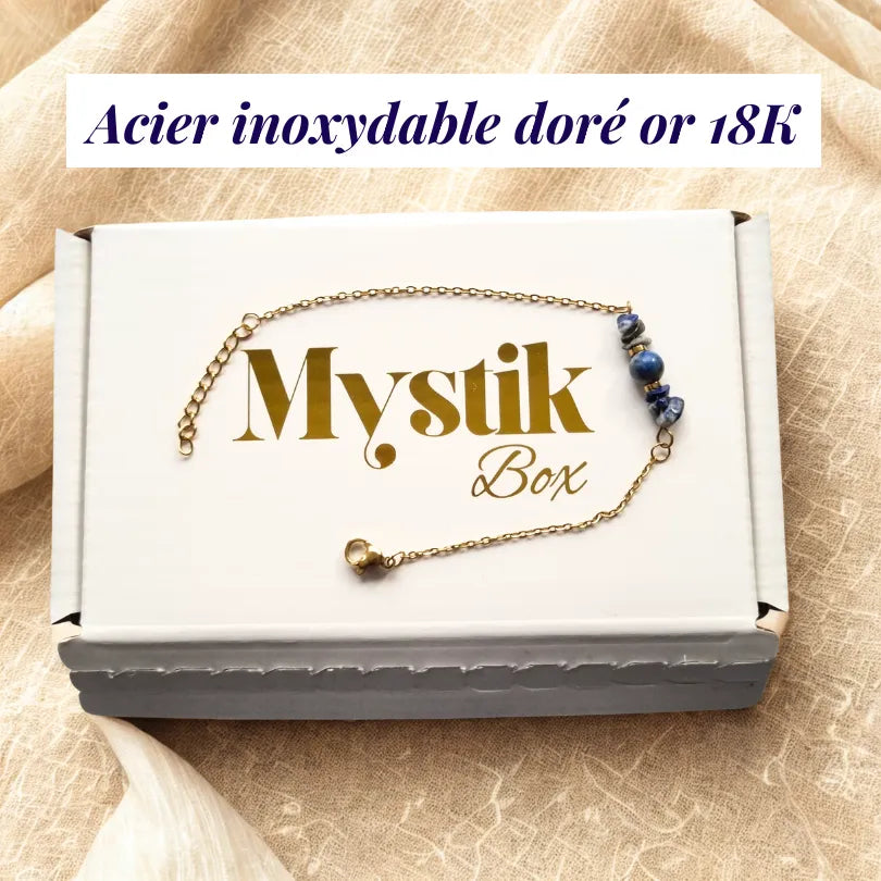 Bracelet Lapis Lazuli Mythra acier inoxydable