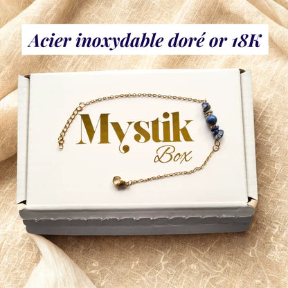 Bracelet Lapis Lazuli Mythra acier inoxydable