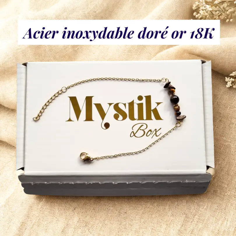 Bracelet oeil de tigre Mythra acier inoxydable