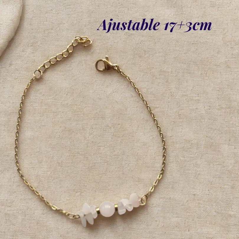 Bracelet quartz rose Mythra - ajustable