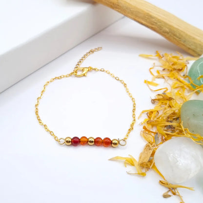 Bracelet Cornaline Lyara Doré or 18K Mystik Box