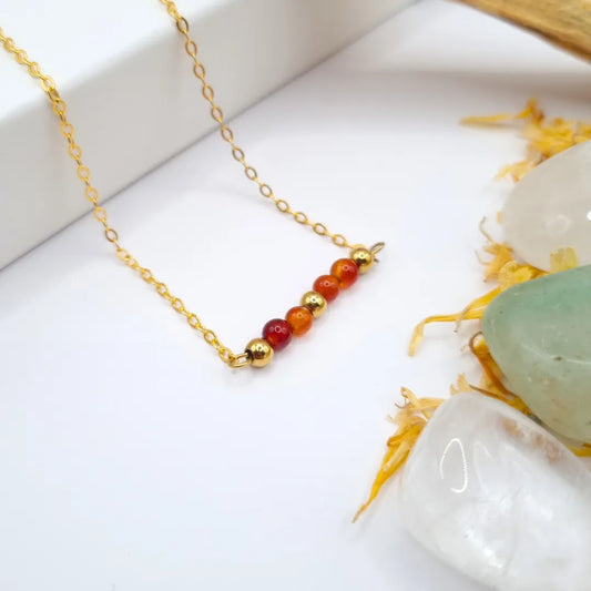 Collier Carnaline doré or 18k MystikBox