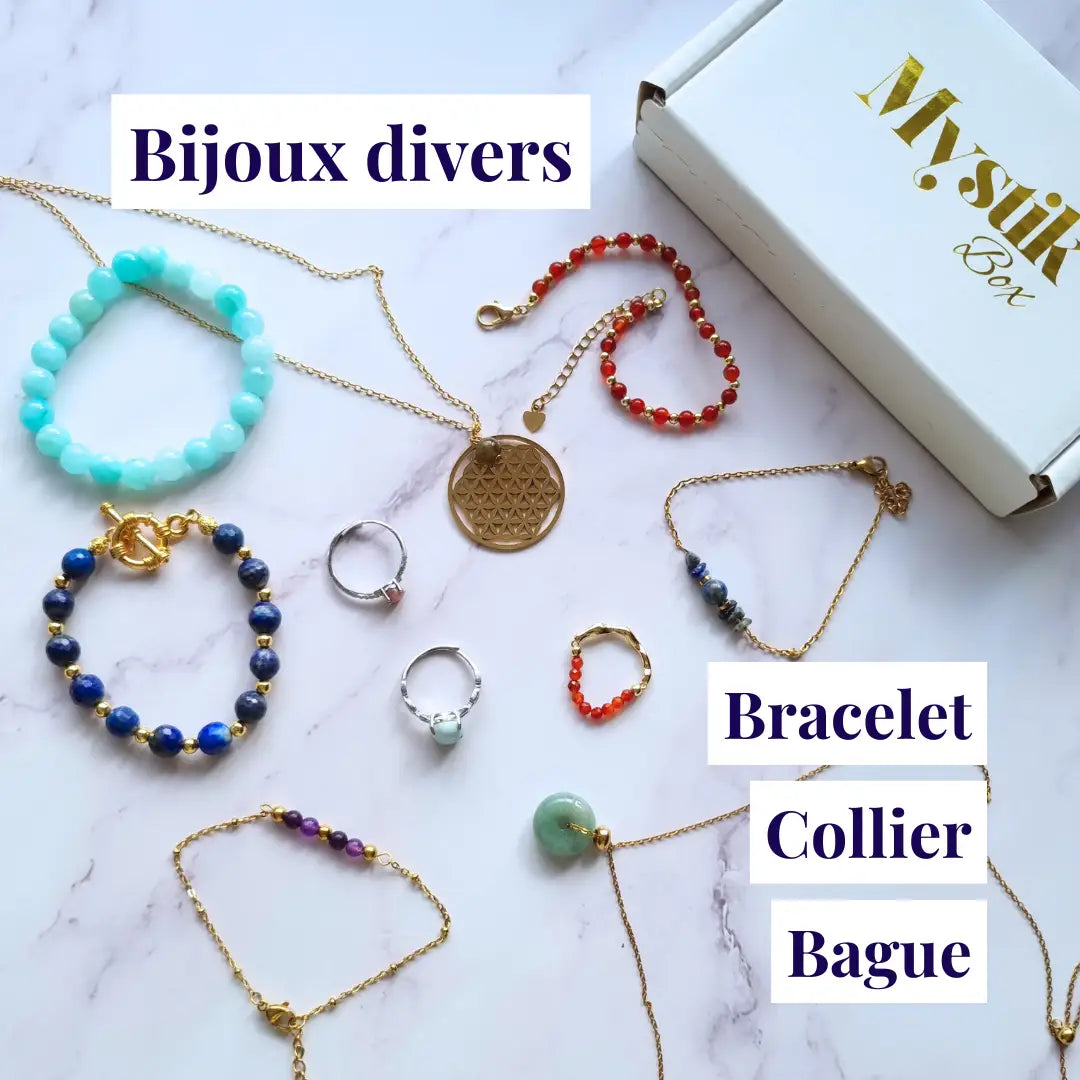 Mystik Box - box bijoux contenant bracelets, colliers et bagues