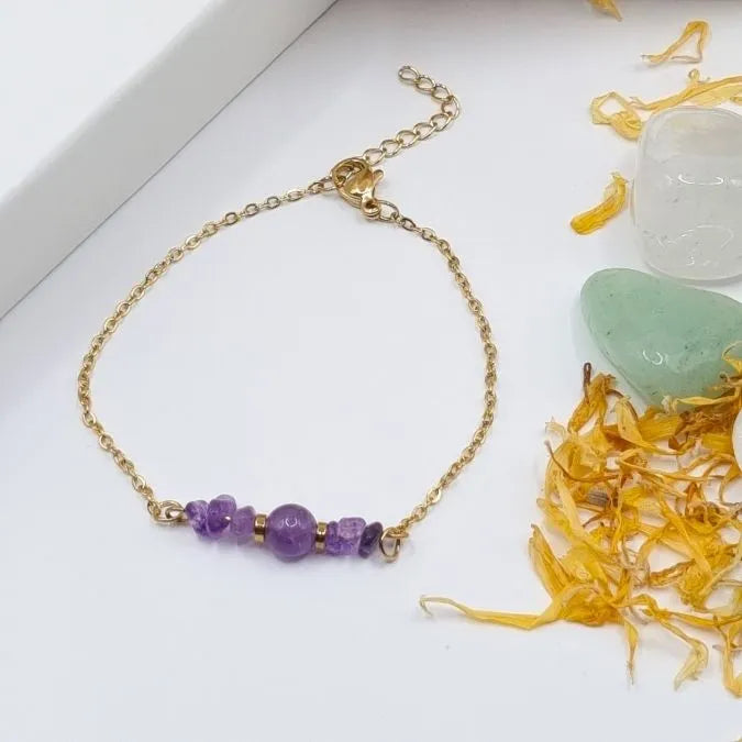 Bracelet Amethyste Mythra doré or 18k