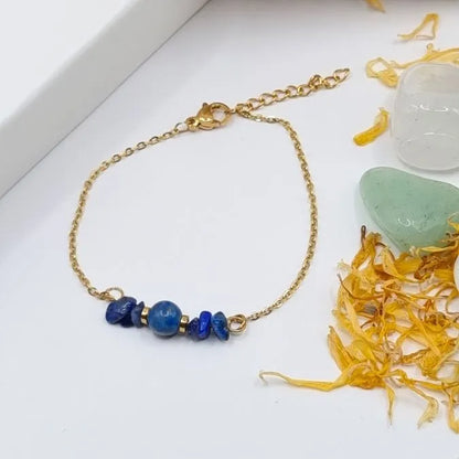 Bracelet Lapis Lazuli Mythra doré or 18k