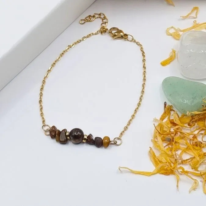 Bracelet oeil de tigre Mythra doré or 18k