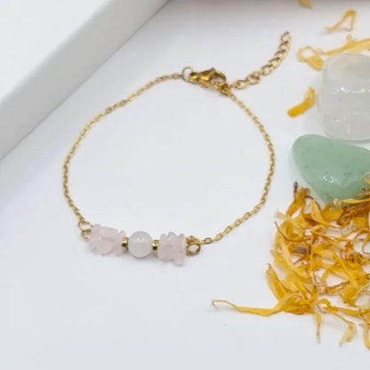 Bracelet Quartz Rose Mythra doré or 18k