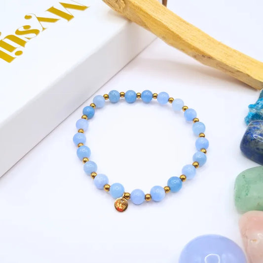 Bracelet aigue marine 6mm