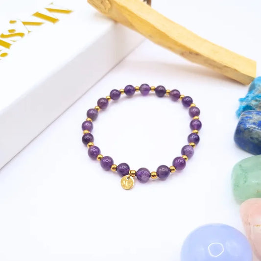 Bracelet amethyste 6mm