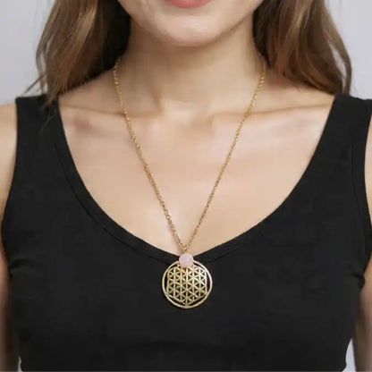 Collier fleur de vie collier long 55cm