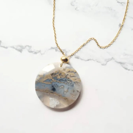 pendentif agate dentritic rond MystikBox