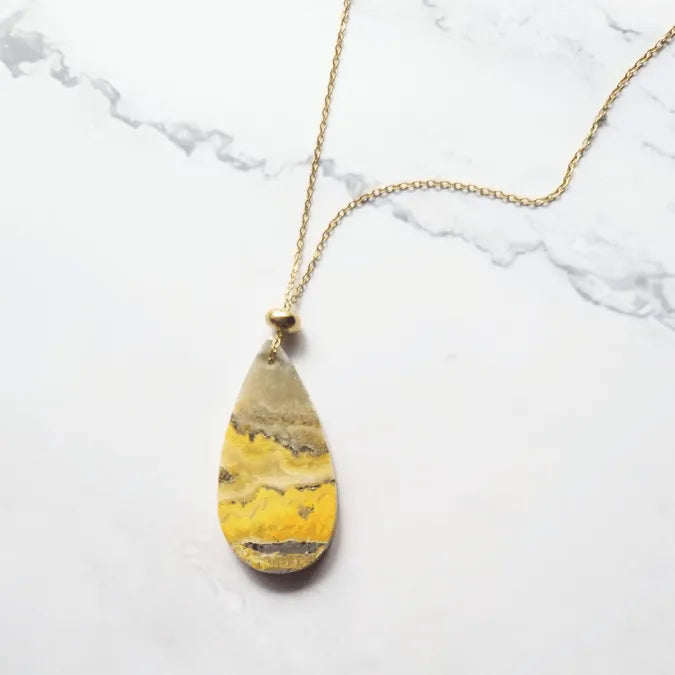 pendentif jaspe bumblebee goutte MystikBox