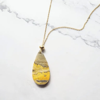 pendentif jaspe bumblebee goutte MystikBox