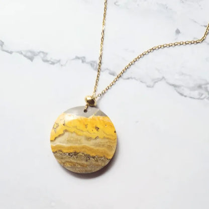 pendentif jaspe bumblebee rond MystikBox