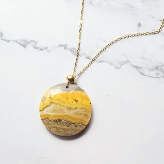 pendentif jaspe bumblebee rond MystikBox