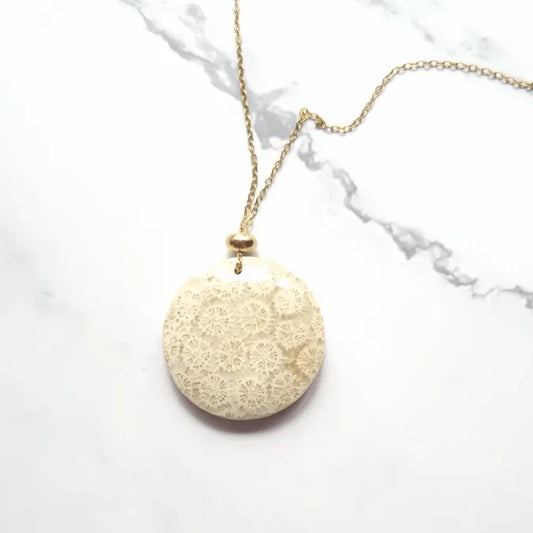 pendentif corail fossil rond MystikBox