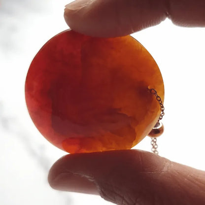 pendentif cornaline rond MystikBox zoom