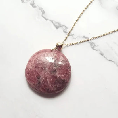 pendentif rhodonite rond MystikBox